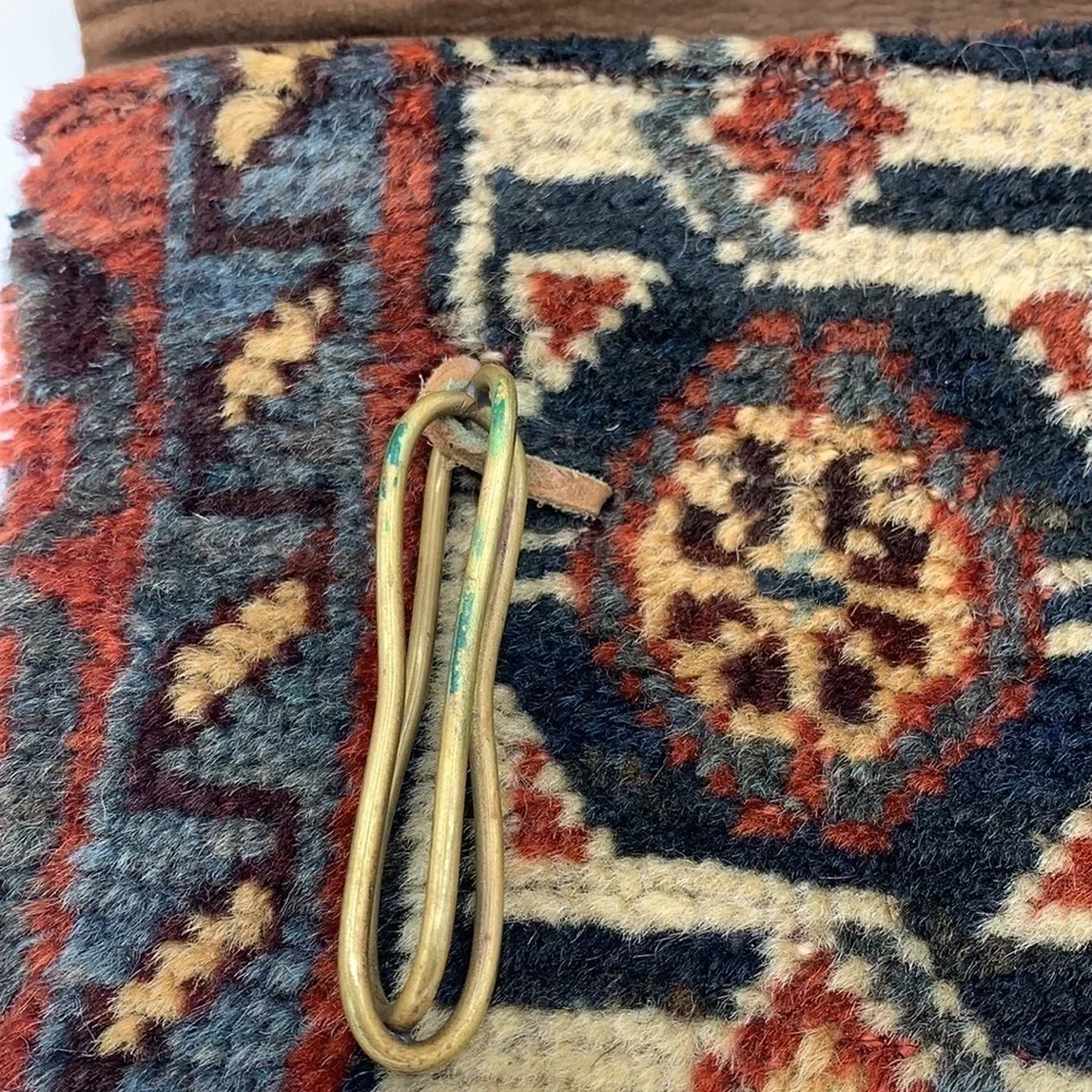 Milton Hefling NY Vintage Tapestry Leather Creation Suede Embroidery Clutch Bag